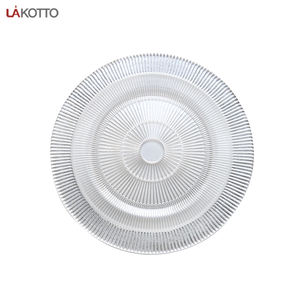 Platos de cena de boda para eventos, de lujo, de vidrio transparente dorado - Product Image 6