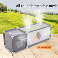 Grande boîte de couvaison portable pour poussins avec fenêtres en maille, enclos en tissu Oxford pour poulets, poussins de canard, chiots et petits animaux