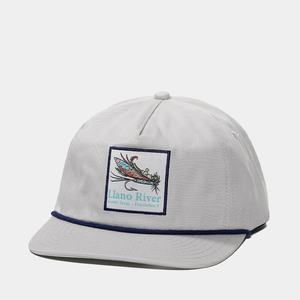 OEM Custom Logo 5 Panel Unstructured Slightly Curved Brim Snapback Cap Cotton <b>Light</b> Gray Woven Patch Hat With <b>Rope</b> - Product Image 5
