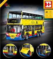 Nouveauté Happy Build YC-QC015 1:15 Modèle de bus à deux étages Jouets éducatifs pour enfants Cadeau