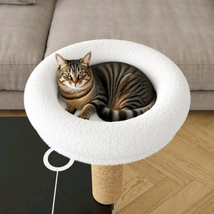 Lit pour <span class=keywords><strong>chat</strong></span> de bureau en bois gain de place, griffoir combiné tout-en-un, <span class=keywords><strong>arbre</strong></span> <span class=keywords><strong>à</strong></span> <span class=keywords><strong>chat</strong></span> avec condo, perchoir de bureau, jeu pour chats adultes, carton - Product Image 5