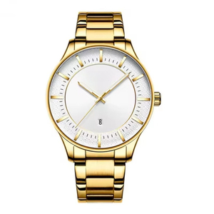 Minimalist Vintage Men's Waterproof Quartz <b>Watch</b> Stainless Steel Band Simple Alloy Case Calendar Window Fashion Business <b>Watch</b> - Product Image 1