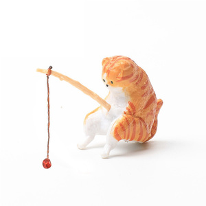 Pequeno Gato Pescador para Aquário: Acessório de Paisagismo e Decoração DIY para Tanque de Peixes - Product Image 1