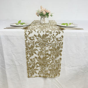 <span class=keywords><strong>Runner</strong></span> da Tavola con Perline Dorate e Paillettes, Decorazione per Feste e Matrimoni - Product Image 2