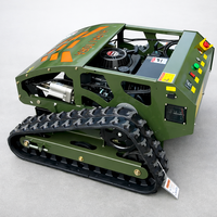 Mesin Pemotong Rumput Robot Mini Crawler Industri 12HP 4-Tak Berbahan Bakar Bensin, Dikendalikan Jarak Jauh untuk Memotong Rumput di Kebun