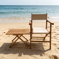 Table d'appoint pliable en bois de hêtre massif, design compact et peu encombrant pour les petits espaces, portable intérieur/extérieur, couleur personnalisable disponible