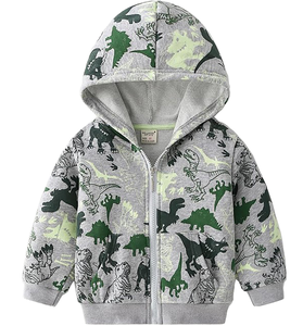 Veste décontractée pour enfants, style preppy, en coton respirant coupe-vent à capuche, pour bébés et tout-petits - Product Image 1