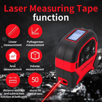 Ruban à mesurer numérique intelligent 2-en-1 Keming Patent Factory, vente directe, 5 m de ruban en acier et 40 m de ruban laser avec poignée en caoutchouc
