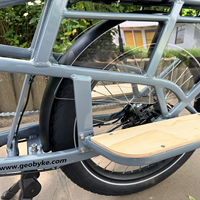 Vélo cargo électrique 24 pouces avec cadre en aluminium, panier avant, autonomie 50-55 km, 7 vitesses, batterie lithium 48V 15AH de marque, moteur moyeu arrière, freins à disque hydrauliques