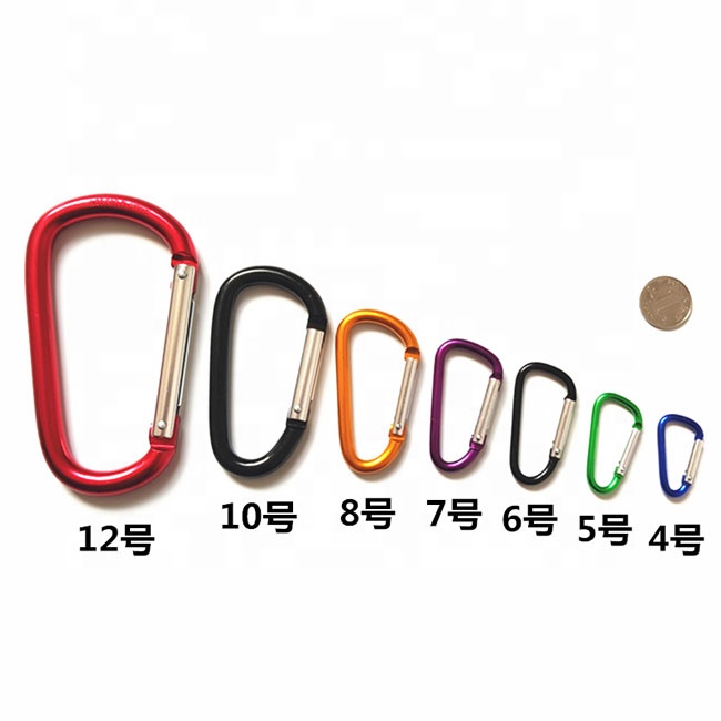 נמוך מחיר D צורת אלומיניום טיפוס וו 4cm S צורת carabiner