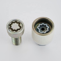 Vis de roue antivol de haute qualité M14*1.5,1+1, acier noir, adaptateur de verrouillage de roue rond de sécurité avec code pour AUDI
