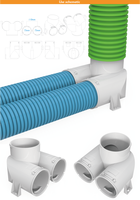 Tuyaux ondulés flexibles en ABS à double paroi MIA 63mm 75mm 110mm pour conduits de ventilation HVAC / tuyaux d'extraction d'air frais pour entrepôt