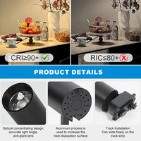 Luz de Riel LED LOSO de Techo de Alta Calidad para Iluminación Comercial, Aluminio Blanco y Negro, 10W 20W 30W 40W