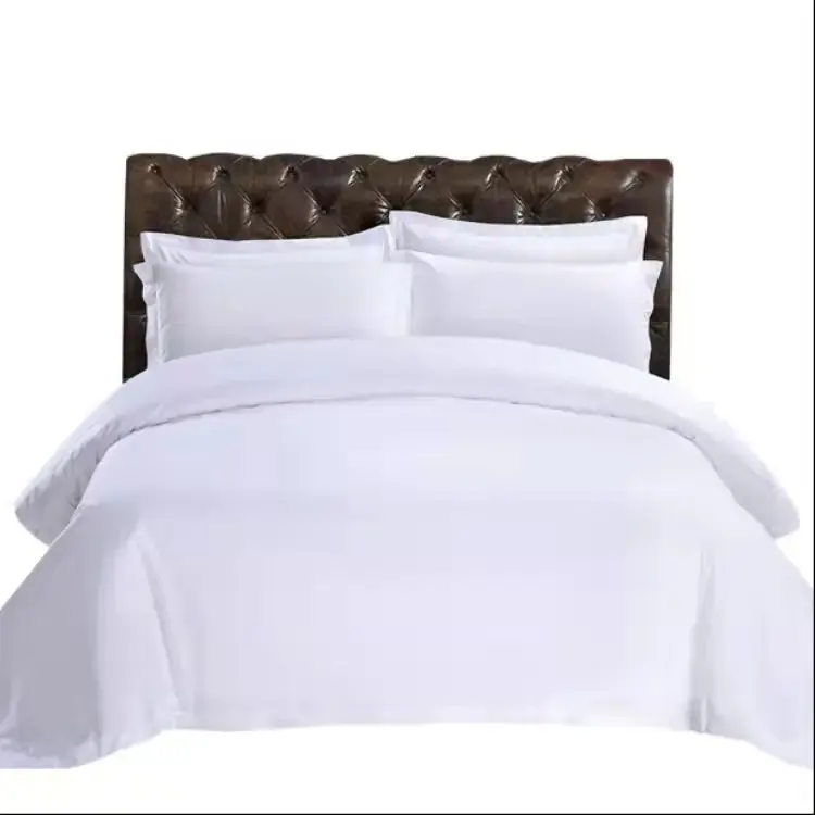 Fornitura di Hotel all'ingrosso 100% cotone bianco semplice griglia design Hotel biancheria da letto 3.4. Hotel a 5 stelle