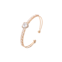 Nouveau Bracelet Rétro Vintage pour Femme, Bijou Gothique Solide en Forme de Cœur, Original, avec Zirconium Texturé, pour Banquet