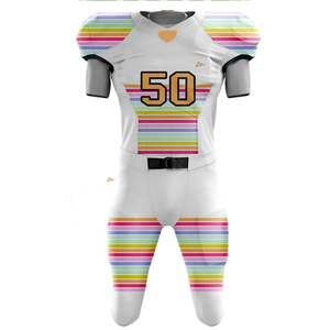 Uniforme de Fútbol Americano de Manga Corta, Personalizado, Transpirable, Estampado, de Primera Calidad, 100% Poliéster, Ropa de Equipo - Product Image 2