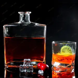 Free Sample Empty Brandy/vodka/tequila/whiskey/spirits Glass Bottle With Plastic cap Glass cap