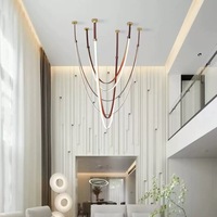 Lustre de salon design minimaliste italien, luminaire créatif pour escalier duplex, villa, loft, salle à manger