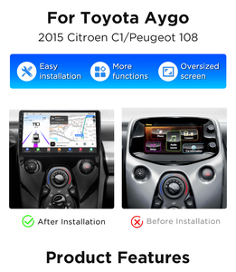 Junsun Qualcomm Chip <span class=keywords><strong>Android</strong></span> Autoradio pour Toyota Aygo 2015 Citroën C1/Peugeot 108 8-core 5G/4G Apple CarPlay Stereo 360 Camera - Product Image 2