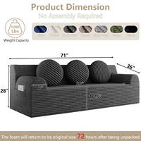 Bestseller Dunkelgraue Moderne Cloud-Couch 180 cm Breit Tiefe Sitzfläche für Kompakte Wohnungen