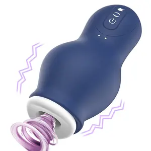 Amazon Venda Quente Novo Design Masturbador Elétrico Homem Chupando Vibração Training Cup Masculino Penis Massager Brinquedos Sexuais para Homens