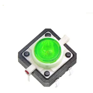 5Pcs 12X12X7.3Mm Verlichte Tact Switch Groen Rood Geel Blauw Wit Led Reset Knop Switch kortstondige Led 5 Kleur 12*12*7.3Mm