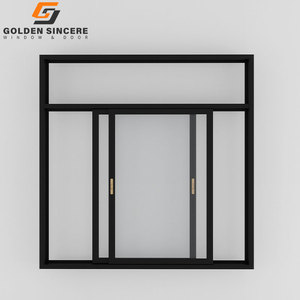 GS Hot Sale Double Glazed Sliding <b>Windows</b> Low-E Glass Aluminum Sliding <b>Window</b> With Mosquito Net - Product Image 1