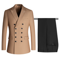Costume d'affaires classique pour homme de haute qualité, fabriqué en Chine, costume pour homme à double boutonnage, costume professionnel décontracté pour homme