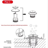 Dispositif de drainage de fond d'aquarium écologique SunSun, barrière anti-poissons, absorption des boues, dissolution élevée de l'oxygène, matériau PVC pour poissons