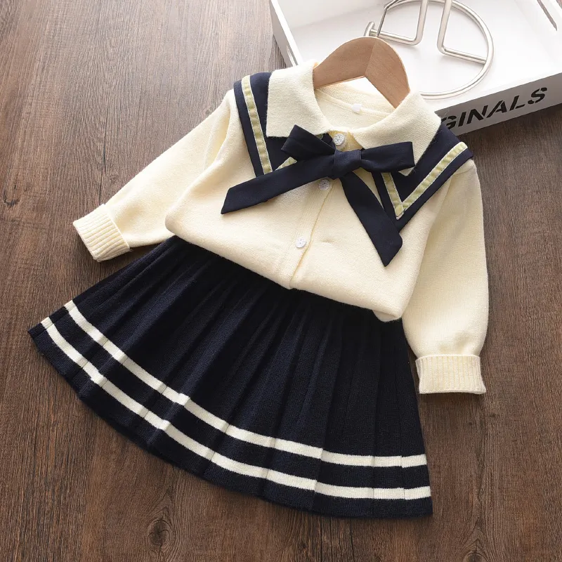 Bear Leader Meisjes Baby Gebreide Kleding Sets Fashion Kids Preppy Strik Truien Tops En Rok Outfits Prinses Truien 2-6Y