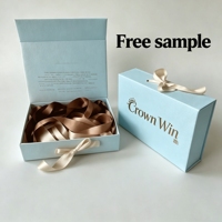 Caja de Papel Magnética Texturizada Certificada Plegable para Pelucas Personalizadas, Elegante y Radiante, con Lazo de Cinta, Directo de Fábrica