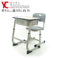 Mesa y Silla de Estudio de Plástico Segura y Moderna para Niños, Escritorio para Computadora Portátil, Juego de Muebles de un Solo Asiento, Apto para Niños y Estudiantes Jóvenes