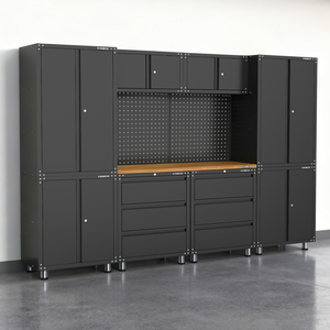 Home Garage 11-Piece <b>Tool</b> Cabinet & <b>Trolley</b> Powder Coated Metal Supports Customizable Features Locking System OEM/ODM/OBM 20CM11 - Product Image 2