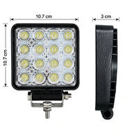 Projecteur de travail LED carré fin 4,2 pouces 48W 6000K, étanche IP67, 12-48V 1920lm, lampe auxiliaire pour conduite tout-terrain, voiture, camion, chariot élévateur