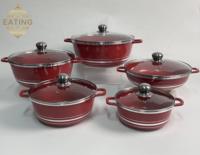 Batterie de Cuisine 5 Pièces Antiadhésive en Aluminium avec Couvercles (20/24/28/32/28cm) Qualité Restaurant pour Usage Domestique et Hôtelier en Gros