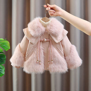 W269 Cappotto Invernale da Ragazza in Ecopelliccia Ispessito con Velluto Lunghezza Media Girocollo Stile Casual Novità 2025 - Product Image 6