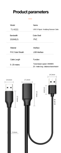 Tùy chỉnh A321 50ft USB 3.0 hoạt động <span class=keywords><strong>repeater</strong></span> Extender cáp PVC 5 gam truyền dữ liệu 8K Loại C Nam Nữ tín hiệu USB Cáp màn hình - Product Image 2