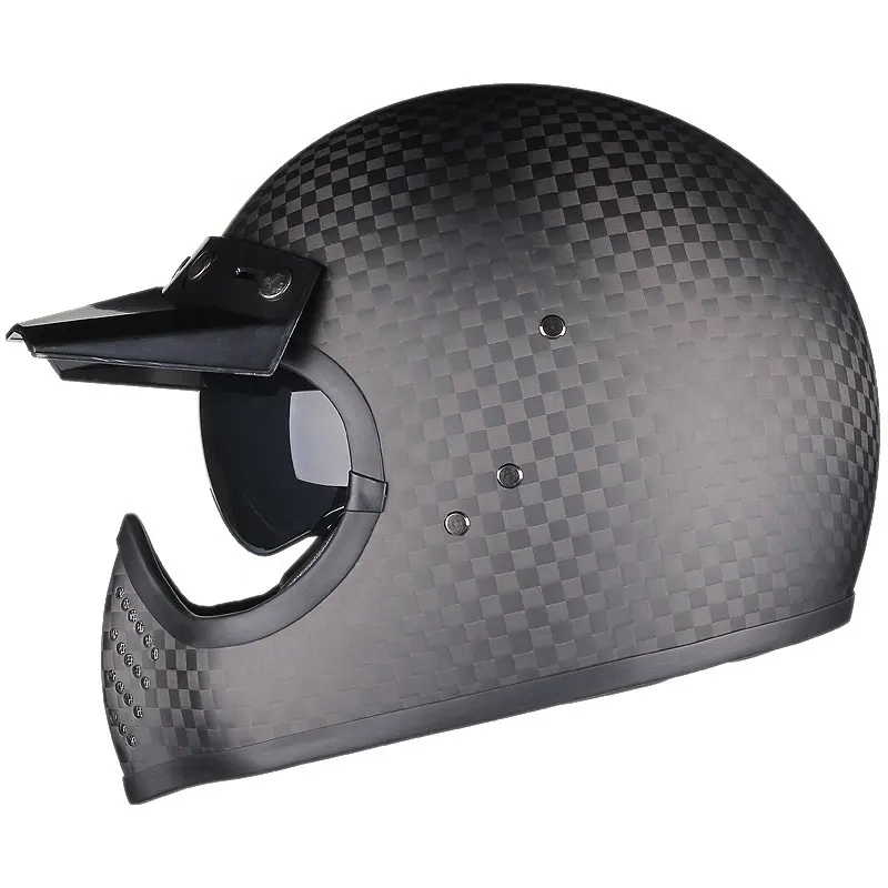102T Ghost Rider Vintage Full Helmet Carbon Fiber Cruiser Motorcycle Helmet Mens moto3 Off-road helmet wholesale