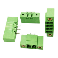 Connecteur de borne enfichable à broche femelle à angle droit de pas de 3.81mm avec brides de verrouillage