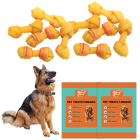 Friandises dentaires pour chiens Pal's Delight, os à mâcher en cuir de vache noué de 2,5 pouces avec des bouchées de poulet pour nettoyer les dents des chiens