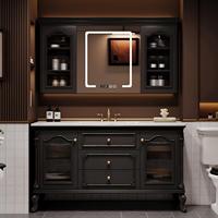 Meubles de salle de bain de luxe fabriqués en usine avec lavabos, plusieurs styles au choix.
