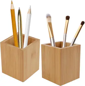 مجموعة من 2 صندوق تخزين مخصص مباشرة من المصنع وصناديق للتخزين للمكتب صندوق خشبي للأقلام المدرسية