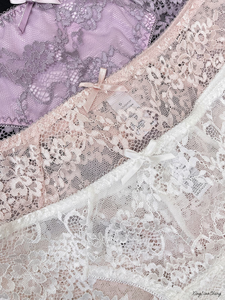 Braguitas de Encaje Estilo Hipster de Tiro Medio para Mujer, con Estampado Floral, Transpirables, Estilo Sexy, Paquete de 3 (Blanco, Rosa, Morado) - Product Image 6