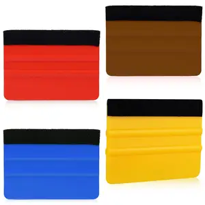 Custom Blue Black Red Squeegee For Car Vinyl Film Wrapping Decal Squeegee Window Tint Work With Black White Felt