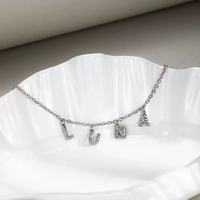 SSeeSY Joyas Fashion Ensemble de bijoux en acier inoxydable, bracelets personnalisés avec nom, chaînes de cheville, collier avec initiale, cadeau personnalisé