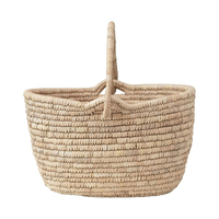 Plateau en feuilles de palmier écologiques fait à la main pour la cuisine et le salon, panier de service décoratif pour le petit-déjeuner, les collations, les fruits, les boissons