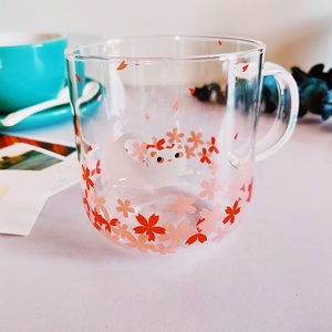 Hàn Quốc Nhật Bản Màu Hồng Sakura Mèo Dễ Thương Mèo Con Cô Gái Cốc Thủy Tinh Cốc Sữa - Product Image 5