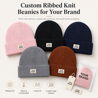 Gorro de Punto Acanalado Personalizado con Logotipo, Gorros de Invierno con Puño para Actividades al Aire Libre y Uniformes de Personal, Gorro de Punto de Marca Privada
