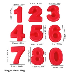 Molde de Silicona TangChu de 4 Pulgadas para Pastel de Mousse, Números Arábigos del 0 al 9, para Hornear, Números Tridimensionales, Chifón, Chocolate, DIY - Product Image 5