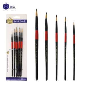Keep Smiling 5PCs Pintura al óleo Plumas de gancho Nylon Hair Art <span class=keywords><strong>Dibujo</strong></span> Pincel Juego de pinceles de pintura - Product Image 1
